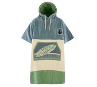 WAVE HAWAII Poncho in Velluto di Cotone, Blu/verde (WH4049)