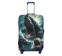 Wave Ocean Animal Shark Travel Luggage Covers - Elasticità Valigie Coperture Protector per bagagli 45-81 cm, Nero , L