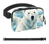 Wave Polar Bear-1538 Marsupio per uomini e donne, marsupio con tracolla regolabile, alla moda, borsa a tracolla ovunque, per viaggi all'aperto, corsa, escursionismo, multicolore, 4 x 23 x 15 cm,