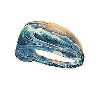 Wave Sailboat Seagull Outdoor Sports Sweat-Absorbing Headband, Fitness Sport Yoga Ciclismo Fascia Fascia elastica Sport