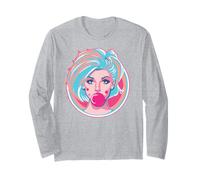 Wave Vibes e Bubblegum Dreams Ocean Hair, design pop art Maglia a Manica