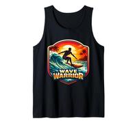 Wave Warrior Surfer Citazione Amante Surf Board Ocean Fun Canotta