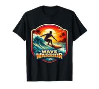 Wave Warrior Surfer Citazione Amante Surf Board Ocean Fun Maglietta