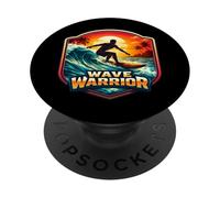 Wave Warrior Surfer Citazione Amante Surf Board Ocean Fun PopSockets PopGrip Adesivo
