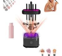 Wavearnn Electric Makeup Brush Cleaner, 2-in-1 Electric Makeup Brush Automatic Cleaner with Dryer-Holder, Fits All Brush Sizes, Portable Efficient Deep Clean (black)