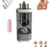 Wavearnn Electric Makeup Brush Cleaner, 2-in-1 Electric Makeup Brush Automatic Cleaner with Dryer-Holder, Fits All Brush Sizes, Portable Efficient Deep Clean (gray)
