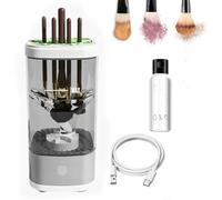 Wavearnn Electric Makeup Brush Cleaner, 2-in-1 Electric Makeup Brush Automatic Cleaner,With Portable Automatic USB,Portable For Deep Cleaning All Types Of Brushes Set (Black,Rechargeable Model)