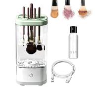Wavearnn Electric Makeup Brush Cleaner, 2-in-1 Electric Makeup Brush Automatic Cleaner,With Portable Automatic USB,Portable For Deep Cleaning All Types Of Brushes Set (White,Plug-in Model)
