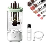 Wavearnn Electric Makeup Brush Cleaner, Wavearnn 2-in-1 Electric Makeup Brush Automatic Cleane, Washing, Air-Drying, For Deep Cleaning All Types Of Brushes Set (Plug in,White)
