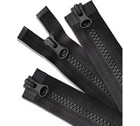 WAVEBEEXS Cerniera in plastica nera da 71 cm, 5 cerniere separate per giacca, cappotto, piumino, felpa, vestiti, parka e altro ancora