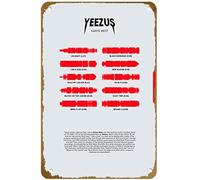 Waveform Albums Yeezus by Kanye West, poster vintage in metallo con logo Family Club Bar Cafe Camera da letto Decorazione artistica da parete regalo 20,3 x 30,5 cm