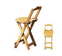 Wavensylvo 18" Bamboo Folding Bar Stool Portable Counter Height Bar Chair | Ergonomic curved seat and back, reinforced X frame, great for kitchen island dining use.
