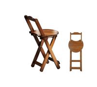 Wavensylvo 18" Bamboo Folding Bar Stool Portable Counter Height Bar Chair | Ergonomic curved seat and back, reinforced X frame, great for kitchen island dining use.
