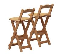 Wavensylvo 24" Bamboo Folding Bar Stool Portable Counter Height Bar Chair | Ergonomic curved seat and back, reinforced X frame, great for kitchen island dining use.
