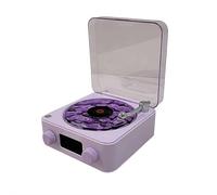 Waves - Altoparlante Bluetooth in vinile, portatile, stile vintage, con luce e tempo regolabili, per camera da letto, feste, colore: bianco