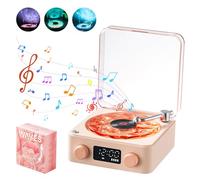 Waves - Altoparlante in vinile, giradischi Bluetooth con luce RGB e effetto onde d'acqua, 3 modalità stereo, aiuto per il sonno con 4 suoni della natura (rosa)