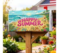 Waves Coperture magnetiche per cassette postali, copertura per cassetta postale estiva, spiaggia, sole, sabbia, estate, blu, decorazione per giardino, cortile, 45,7 x 53,3 cm