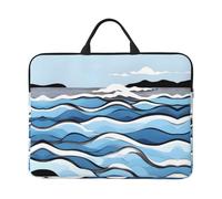 Waves lapping at the rocks 14" Laptop Case Sleeve Bag - Trasporto viaggi d'affari, ufficio - Caratteristiche Messenger a tracolla, valigetta
