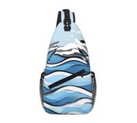 Waves Lapping At The Rocks, borsa a tracolla casual con design multi tasca, adatta per pendolarismo e lavoro quotidiano