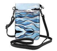 Waves Lapping at the rocks - Borsa a tracolla da donna con stampa, perfetta per viaggi e shopping, colore nero, taglia unica