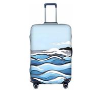 Waves Lapping at The Rocks, copertura elastica per valigia, con cerniera su entrambi i lati, per viaggi e affari, 45,7-81,3 cm, bianco, S