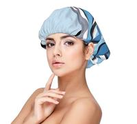 Waves Lapping at The Rocks, cuffia da notte in raso per adulti, protezione e comfort per capelli, nero, taglia unica