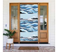 Waves lapping at the rocks Door Cover Decorato Banner. Banner stampato per porta, da appendere alla parete per feste