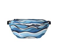 Waves Lapping At The Rocks. Marsupio a tracolla. Grande capacità, impermeabile e antipolvere, cerniera sicura, adatta per viaggi e attività all'aperto, nero, taglia unica