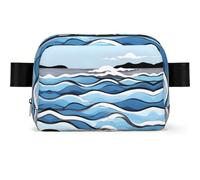 Waves Lapping At The Rocks, marsupio impermeabile per uomo e donna, regolabile, da viaggio, leggero, per corsa, palestra