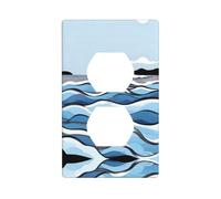 Waves Lapping at The Rocks, piastra da parete con presa duplex, dimensioni standard, 1 uscita, policarbonato termoplastica.