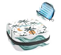 Waves Sun Birds Summer Pattern - Borsa per assorbenti igienici, grande tasca mestruale con cerniera, per assorbenti mestruali, per ragazze e donne