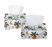 Waves Sun Birds Summer Pattern Tissue Box Cover, rettangolare porta fazzoletti decorativo per il viso dispenser per tovaglioli per bagno, cucina, tavolino da caffè auto