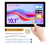 Waveshare 10.1inch DSI Capacitive Touch Display, Compatible with Raspberry Pi 5/4B and ESP32-P4, Wide Color Gamut, 720 × 1280, IPS Panel, Supports 10-Point Touch, Toughened Glass Panel