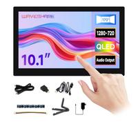 Waveshare 10.1inch QLED Quantum Dot Display Type B, 1280x720 Resolution | G+G Toughened Glass Panel, 10-Point Touch, IPS Display Panel, Supports DDC/CI Brightness Adjustment