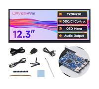 Waveshare 12.3inch 1920x720 Capacitive Touch Display for Pi5 In-Cell Touch Panel IPS 178° Viewing Angle HDMI/Type-C Display Interface Up to 10-Point Touch for Raspberry Pi/Jetson Series/PC/Smartphone