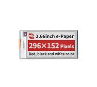 Waveshare 2.66inch E-Paper Display Module for Raspberry Pi , 296x152 Resolution Tri-Color (Red, Black, White), SPI Interface