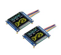 Waveshare 2PCS 1.5inch RGB OLED Display Module 128x128 Pixels 16-bit High Color (65K Colors) with Embedded Controller Communicating via SPI Interface