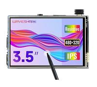 Waveshare 3.5inch Display for Raspberry Pi 4 Resistive Touchscreen 480×320 Pixel IPS Monitor SPI Interface Directly-pluggable for All Raspberry Pi Raspbian/Ubuntu Mate/Ubuntu/Kali Driver Provided
