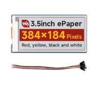 Waveshare 3.5inch E-Paper Display (G), Compatible with Raspberry Pi 5/4B/3B/CM3/3+/4, E-Ink Display, 384 × 184 Pixels, Red/Yellow/Black/White, SPI Interface
