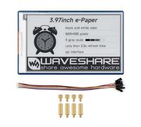 Waveshare 3.97inch e-Paper HAT+ (with Driver Board), 800x480 Pixels E-Ink Display, Black/White, 4 Grey Scales, SPI Interface, Standard Raspberry Pi 40PIN GPIO Header