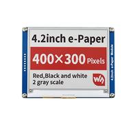 Waveshare 4.2 Inch E-Paper Display Module(B) Kit 400x300 Resolution Red Black White Three-Color E-Ink Screen Electronic Paper Module for Raspberry Pi/Jetson Nano/Arduino/STM32 via SPI Interface