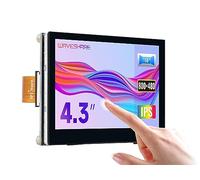 Waveshare 4.3inch QLED Touchscreen, DSI Display, 800 x 480 Pixels, 5-Point Capacitive Touch, 160° Viewing Angle, Low Power Consumption, Integrated Structure, Tempered Glass Panel for Raspberry Pi