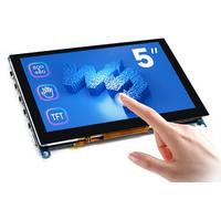 Waveshare 5 inch Display for Raspberry Pi 4 Capacitive Touchscreen HDMI LCD (H) 800x480 Resolution Supports All Raspberry Pi/Windows 10/8.1/8/7 Computer Monitor/Game Console/Multi Mini-PC BB Black