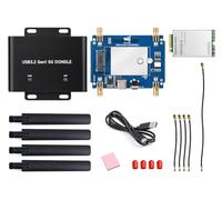 Waveshare 5G DONGLE Expansion Board, USB 3.2 Port, Aluminum Alloy Case, Quad Antennas, Onboard M.2 Key B Interface Comes with The Qualcomm RM530N-GL 5G Sub-6G & mmWave Module, Global Applicable