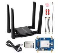 Waveshare 5G DONGLE Expansion Board, USB 3.2 Port, Aluminum Alloy Case, Quad Antennas, Onboard M.2 Key B Interface and USB 3.2 Type-C Port, Comes with SIM8262E-M2 5G Module