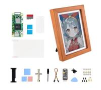 Waveshare 7.3inch E6 Full Color E-Paper with Solid Wood Photo Frame for Raspberry Pi Zero, Ultra-Long Standby, 800 × 480 Resolution, Bundle with Pi Zero 2 WHC, No Batt