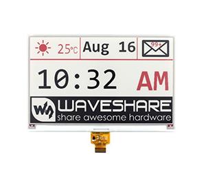 Waveshare 7.5inch E-Paper Raw Display Panel (B) 800x480 Resolution E-Ink Electronic Paper Screen Without PCB Support Red Black and White Three-Color and White SPI Interface