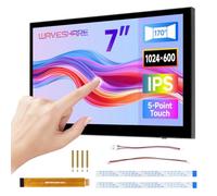 Waveshare 7inch DSI Capacitive Touch Display Compatible with Raspberry Pi 5/4B/3B+ and ESP32-P4, 1024 × 600 Pixels, IPS Panel, 5-Point Touch, Supports Backlight Adjustment Via Software