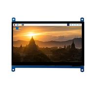 Waveshare 7inch HDMI Control Panel Display Capacitive Touch LCD 1024×600 Resolution IPS Screen Latest Version Compatible with Raspberry Pi 5/Pi 4/3B+/Zero W/Mini PC, Monitor 7 Zoll Mini Bildschirm