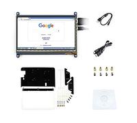 Waveshare 7inch HDMI LCD Raspberry pi Capacitive Touch Screen Display 1024 * 600 Monitor for Raspberry pi/BeagleBone Black/Banana Pi with Bicolor Holder Case Supports Various Systems